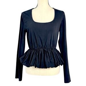 Jolie And Joy By FTC With Love Juniors Black Long Sleeve Bubble Peplum Top XL